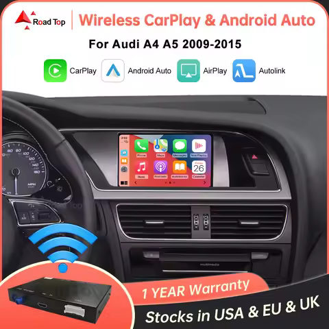 Wireless Carplay for Audi A4 A5 Q5 2009-2015, with Android Auto Interface AirPlay Mirror Link YouTub