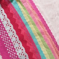 Colored rough lace, many patterns, size 1.5cm to 7cm (5 meter cord)