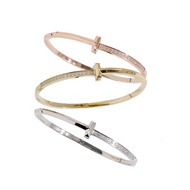 Asymmetrical Snap Bangle Titanium Bangle for Women Not Fade