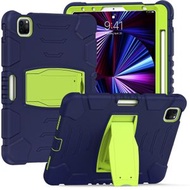 全城熱賣 - 金剛王三層防護屏幕框+PC+硅膠組合殼 適用於 iPad Pro 11 2022 / 2021 / 2020 / 2018（藏青黃綠）