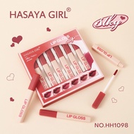 Hasaya Girl Silky Matte Lip Gloss Set เซตลิปจิ้มจุ่ม 6สี เนียนนุ่ม กลบสีริมฝีปากแนบสนิท