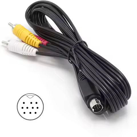 10 Pin Audio and Video DIN Cable - NOT S-Video Cable - 6 feet - RCA Composite - Compatible For DIREC