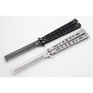 METAL!Butterfly Comb/Knife Training Comb Foldable Comb Sikat Butterfly Sikat Boleh Lipat Sikat Besi 