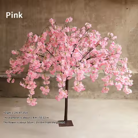 4ft Artificial Cherry Blossom Tree, Pink Tree Artificial Flowers for Indoor and Outdoor Decoration,