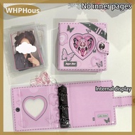 WHPHous Fashion Sweet Lace Denim Style Mini Card Album Portable 3 Inch Photocard Binder Detachable L