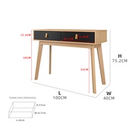 KitchenZ 3.3FT Xavier Series Writing Table with 2 Drawers-HMZ-FN-WT-X1040-BK