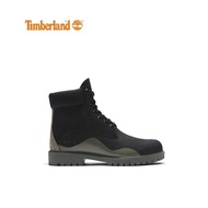 Timberland Men's Premium Classic 6-inch Boots (Limited Edition) Black Nubuck w Green Wide