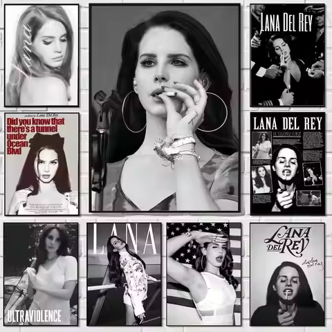SingerL- Lana Del Rey Poster Stickers, suitable for game rooms, bedrooms, corridors, home wall art d