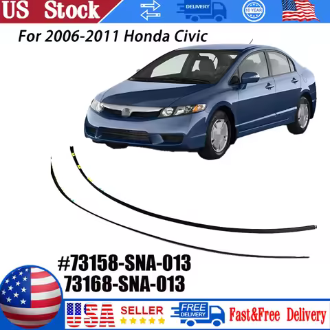 2Pcs Pair Roof Molding Trim Set Right+Left Drip Side 73168-SNA-013 73158-SNA-013 For Honda Civic Sed