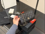 全新🌟紫鑽商家🌟💜Chanel woc 25s 荔枝紋小牛皮單肩斜挎包 女款 黑色