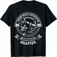 2024 waffle gift for friends Sons with Arthritis Ibuprofen Chapter Funny Biker Skull T Shirt Black x