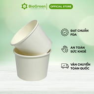 50 tô giấy trắng (260gsm) 12oz - 350ml 16oz - 500ml 32oz - 946ML có nắp đựng kem cháo thực phẩm nóng