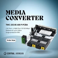 Tarmoc TMC-2SC4E-AB-P-PCBA | Media Converter Switch 2SC 4LAN / 2 SC 4 LAN 10/ 100Mbps POE IN 5-24 VO