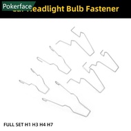 POKERFACE 6Pcs Car Headlamp Light Bulb Retainer Spring Clips Buckles Metal Headlight Bulb Spring Cli