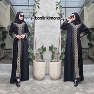 HITAM ️ Black Abaya/Abaya/Abaya Embroidery/ Abaya//Abaya simple//Abaya Trendy// Abaya//Abaya swarovs
