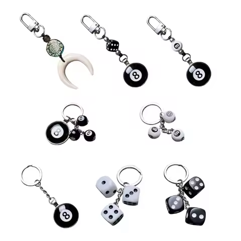 Smiling Face Dice Keychain Fashion Car Keyring Cute Bag Pendant Decoration stussy y2kKeychain Women 