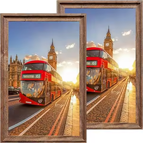 24x36 Picture Frames Poster Frames Set of 2 Wall Hanging 24x36 Poster Frame Vintage Brown