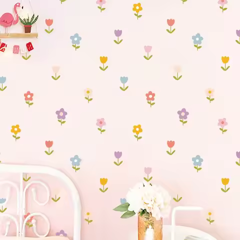 Multi-coloured Small Flowers Wall Stickers Bedroom Living Room Decoration Removable Flowers Wall Sti