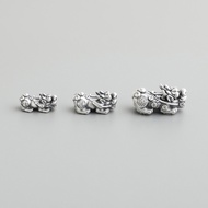 [S925] Thai Silver Pixiu with Money Tree Back.N - 3 Sizes - Charm Accessories for Stringing, Matchin