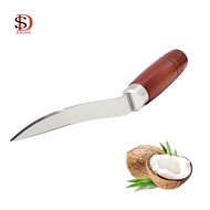 Wooden Handle Coconut Meat Extractor Coconut Shell Opener Stainless Steel Coconut Dedicated Coconut 