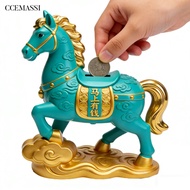 CS.B Horse Piggy Bank Chinese Cloud Pattern Horse Chinese Horse Money Saving Box Resin Piggy Bank Fe
