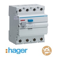 HAGER 100A 4 POLE 100mA 300mA ELCB RCCB
