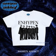 TEE ENHYPEN  | CROP TOP PUTIH | CROPTOP GRUNGE | SLIMFIT | BAND TOP