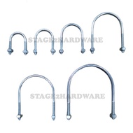 Heavy Duty w 2 nut-1/2" -4" PIPE U BOLT / U-BOLT / U CLIP / U KLIP / KLIP KUNCI U / NAT U / GI U BOL