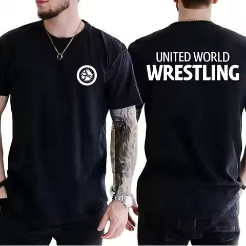 United World Wrestling UWW Men T Shirt Funny Cool Summer Cotton Short Sleeve Tee Shirts O-Neck T-shi