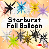 PartyMonkey 4D Starburst Foil Balloon Spike Balloons Party Decoration 3D Star