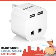 [instock] UK 2 Pin to 3 Pin 13A Fuse Adaptor Plug, Lencent Electric Shaver Razor Adaptor Toothbrush 