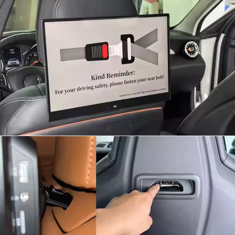 2026 NEW 4GB+64GB TV Screen For Porsche Rear Seat Entertainment System Headrest WiFi Android 16.0 Ca