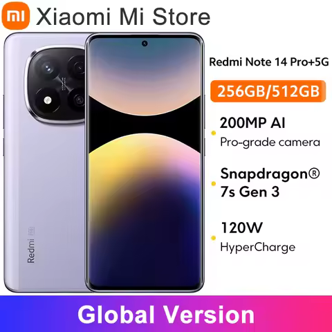 Smartphone Xiaomi Redmi Note 14 Pro Plus 5G Global version 120W HyperCharge AMOLED display 200MP AI 
