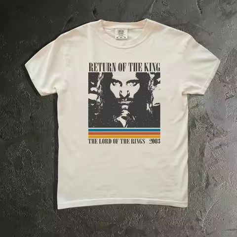 Retro "The Lord of The Rings: The Return of The King" Fantasy Movie T-shirt for Men, Summer New Unis