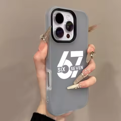 The Number 67 Creative Letters Candy Matte Phone Case For iPhone 17 16 15 14 13 12 11 XS X XR 7 8 Pl
