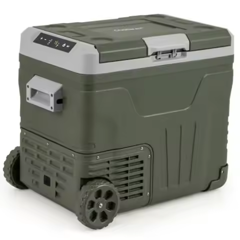 Car Refrigerator with Wheels 53-Quart Electric Cooler 12V 24V DC 100 240V AC -4F To 68F Portable Car
