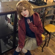 Gray & Blue Yuan Ai Cosplay Set - Sweatshirt, Turtleneck, Apricot Skirt | 5.31A