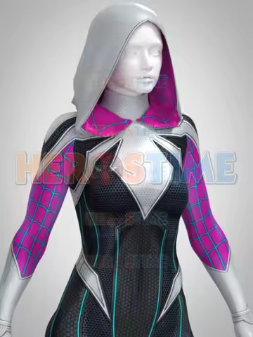 Spider-Gwen Rivals Concept Cosplay Costume Halloween Zentai 3D Print Superhero Costume Bodysuit for 