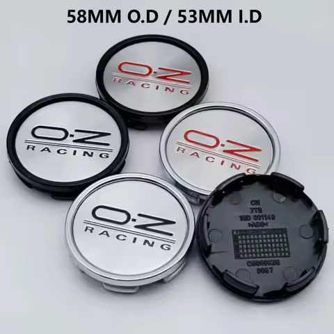 4pcs O.D 58mm I.D 53mm O.Z OZ Racing Logo Emblem Car Wheel Center Caps Rim Hubcaps Wheels Hub Cover 