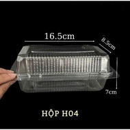 SET of 100 Transparent PET Plastic Boxes H04 - H04 Large - H04 Small.