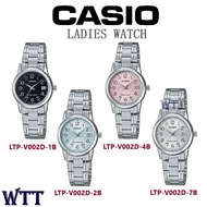 LTP-V002D SERIES ANALOG STAINLESS STEEL LADIES WATCH JAM TANGAN PEREMPUAN (2 YEARS WA