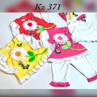 Emy Bj219-gamis Setelan 1-3tahun Kz371 Baju Muslim Celana Baby Girl Ki