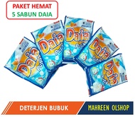 DAIA Paket Hemat 5 Daia Deterjen Bubuk Daya Powder Detergen Wings Care Anti Bau Apek Sabun Cuci 53 G