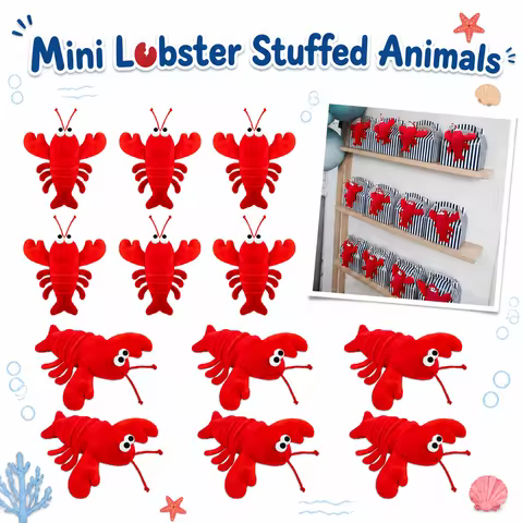 Soft Plush Lobster 8-32PCS Lobster Stuffed Animal Mini Lobster Keychain Soft Lobster Plush Lobster D