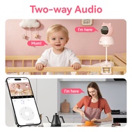 Xiaovv Q2BM Indoor Baby CCTV Camera Monitor, 3MP HD 360° Motion and Audio Detection, for Newborns CC
