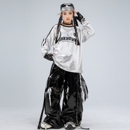Street Dance Children's Clothing Boys Black Leather Dance Clothing Girls Drum Cool Handsome Performa