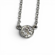 สินค้าสภาพดี★TIFFANY&Co. ทิฟฟานี่ เอลซาเพเร็ตติ ไบซาแยร์ด 1P เพชร เนคไท PT950 เส้นผ่านศูนย์กลางประมา