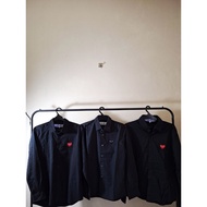 KEMEJA CDG PLAY SHIRT FOR MEN AND WOMEN, COTTON SECOND ORIGINAL