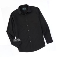 KEMEJA HITAM Men's Plain Shirt Basic Black Long Sleeve Slimfit Mocca Cream Big Size ML-XL-XXL-XXXL