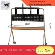 YQ Small Apartment Living Room Mobile TV Rack Floor Bracket Movable TV Cabinet Mobile Applicable43to75Inch